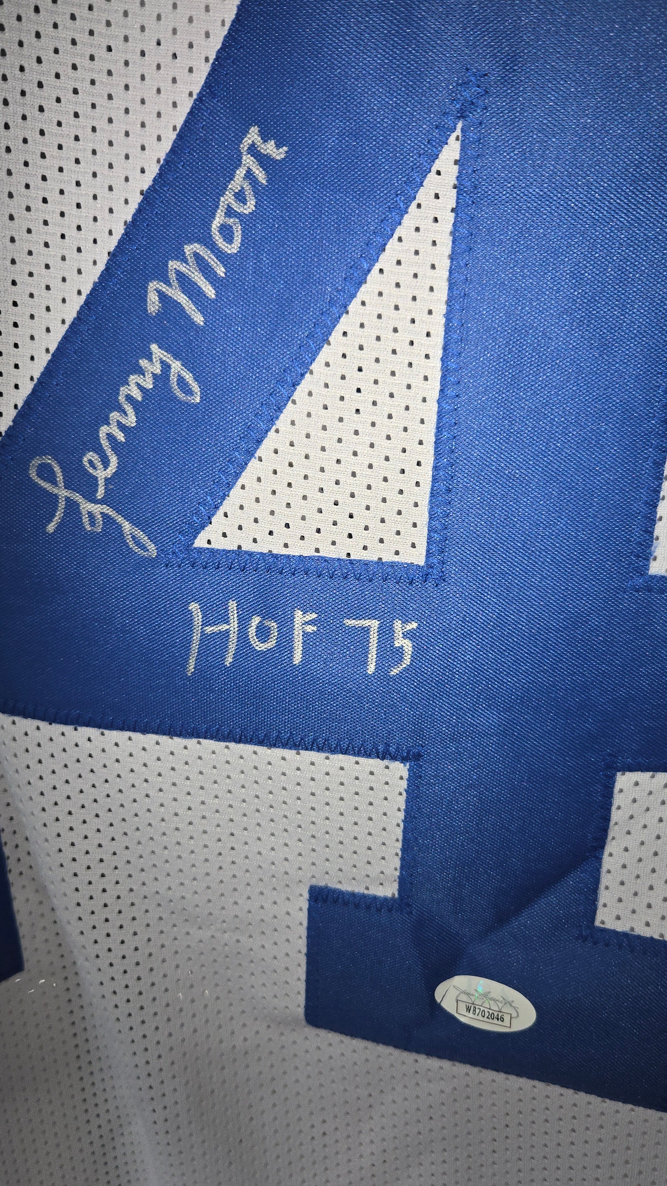 Lenny Moore JSA Certified Autographed Custom Jersey