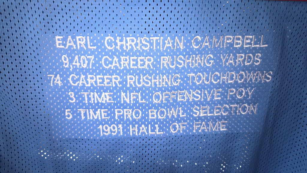 Earl Campbell JSA Certified Autographed Custom Stats Jersey