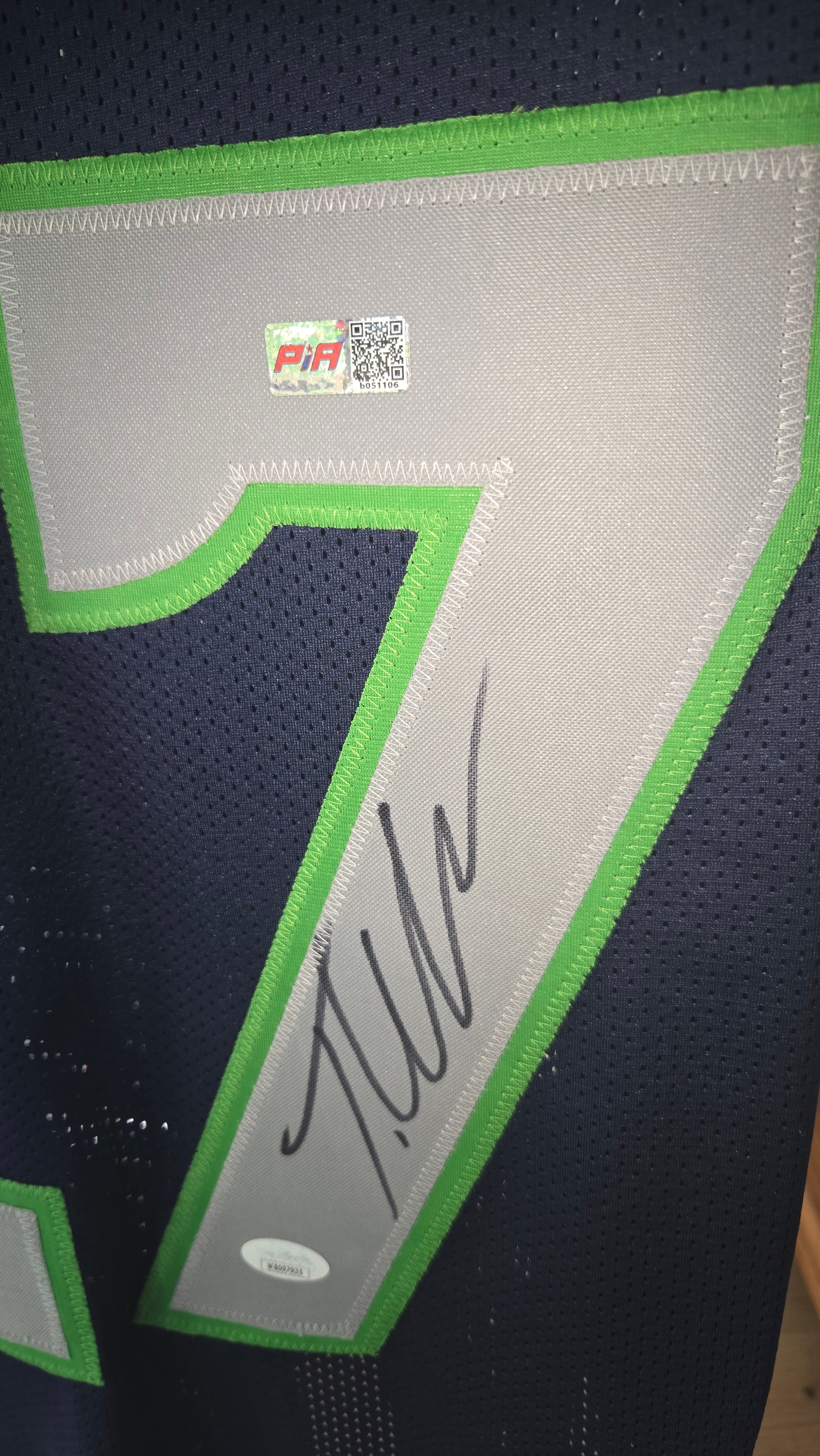 Tariq Woolen PIA Certified Autographed Custom Jersey