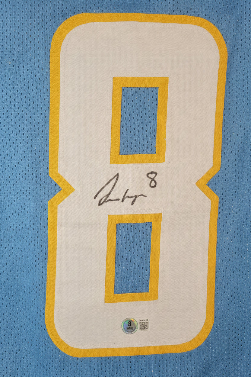 Omarian Hampton Autographed Custom Jersey – Beckett Certified (BAS)