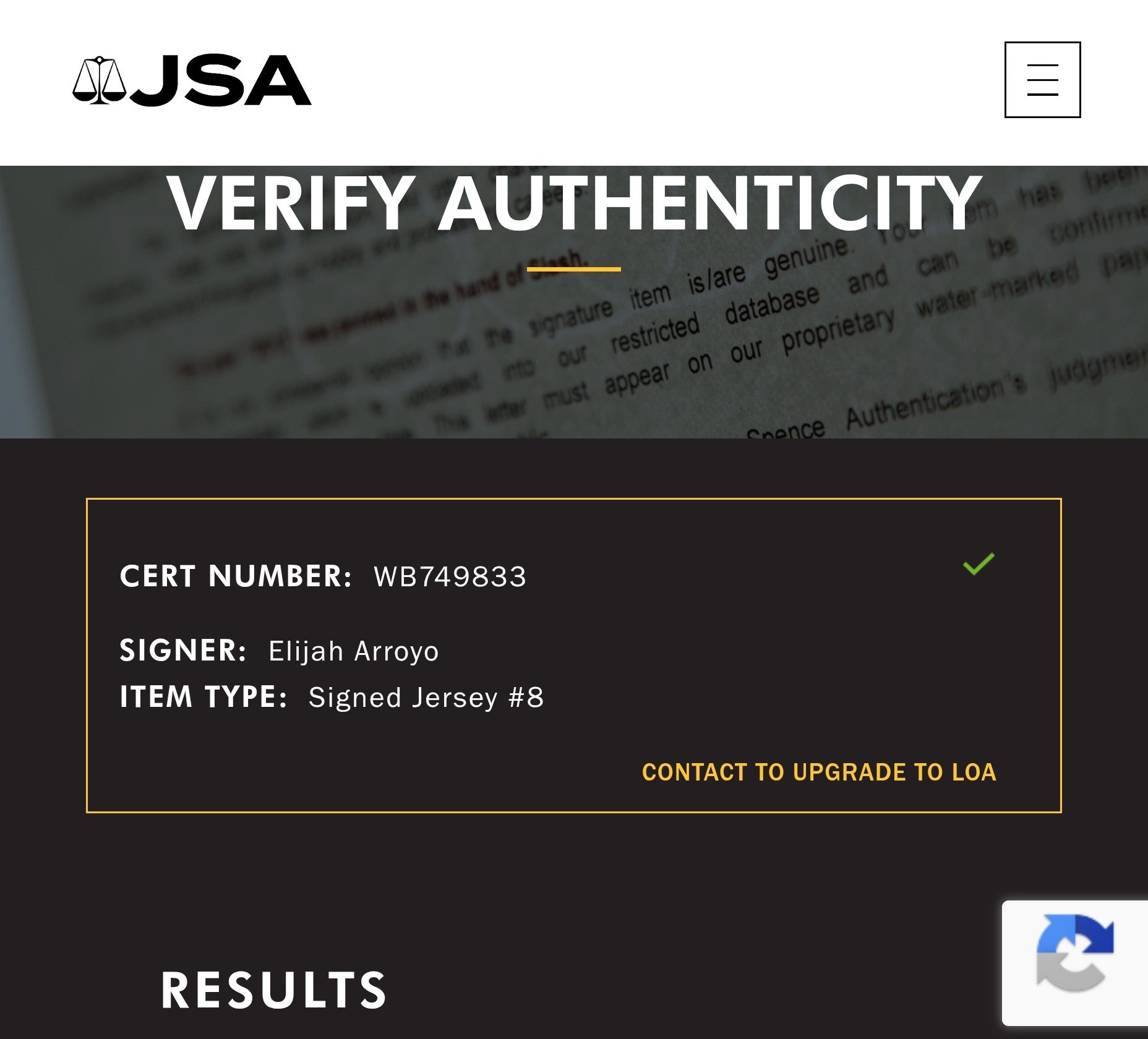 Elijah Arroyo JSA Certified Autographed Custom Jersey