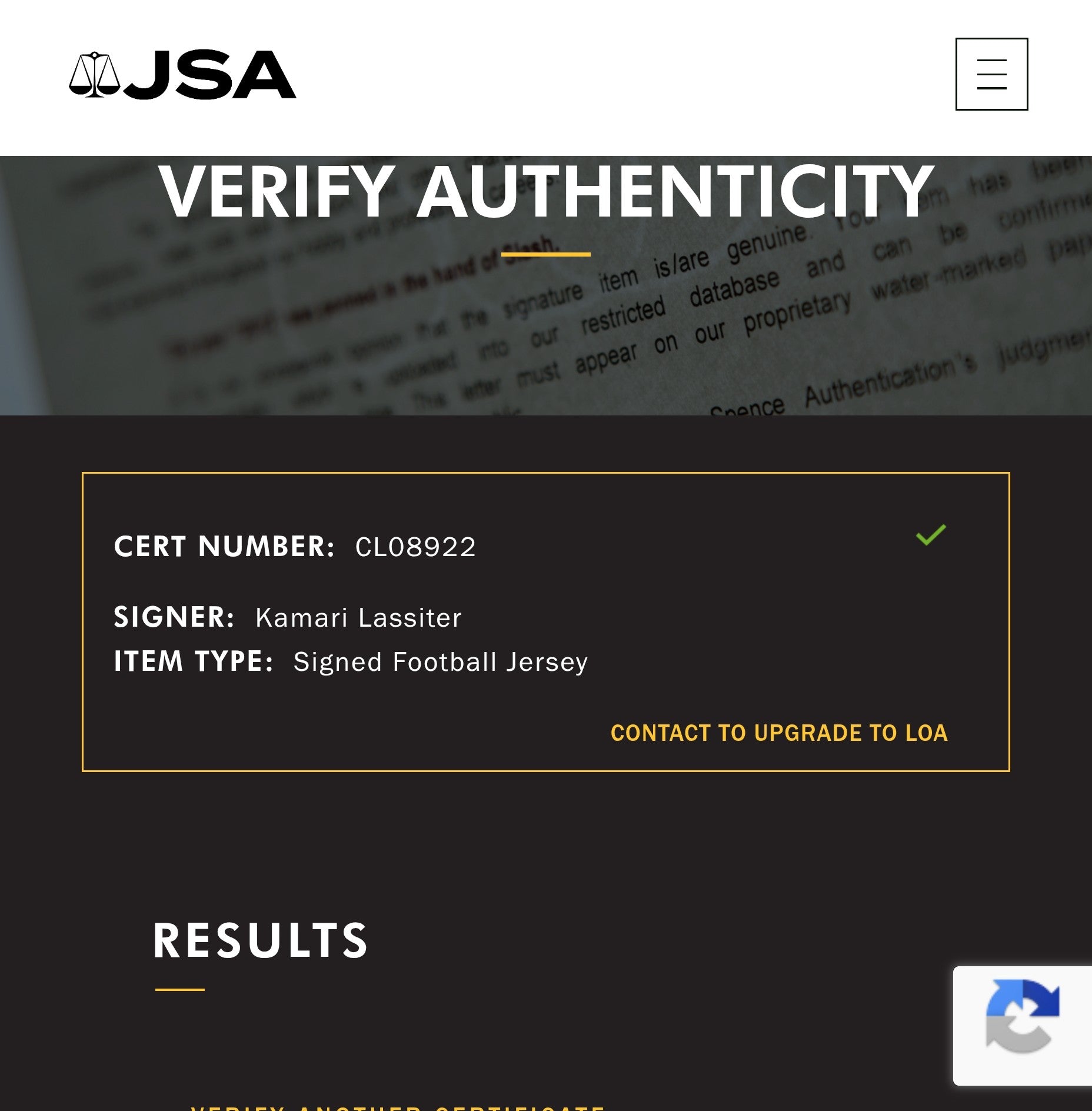 Kamari Lassiter JSA Certified Autographed Houston Texans Custom Jersey