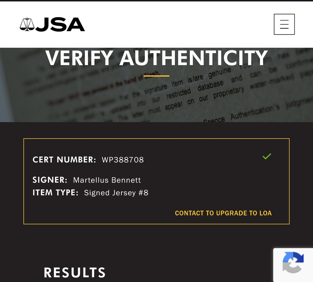 Martellus Bennett JSA Certified Autographed Custom Jersey