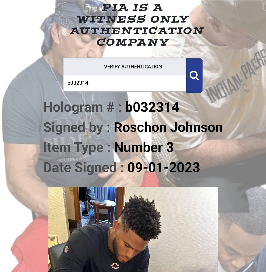 Roshon Johnson PIA Certified Autographed Custom Jersey