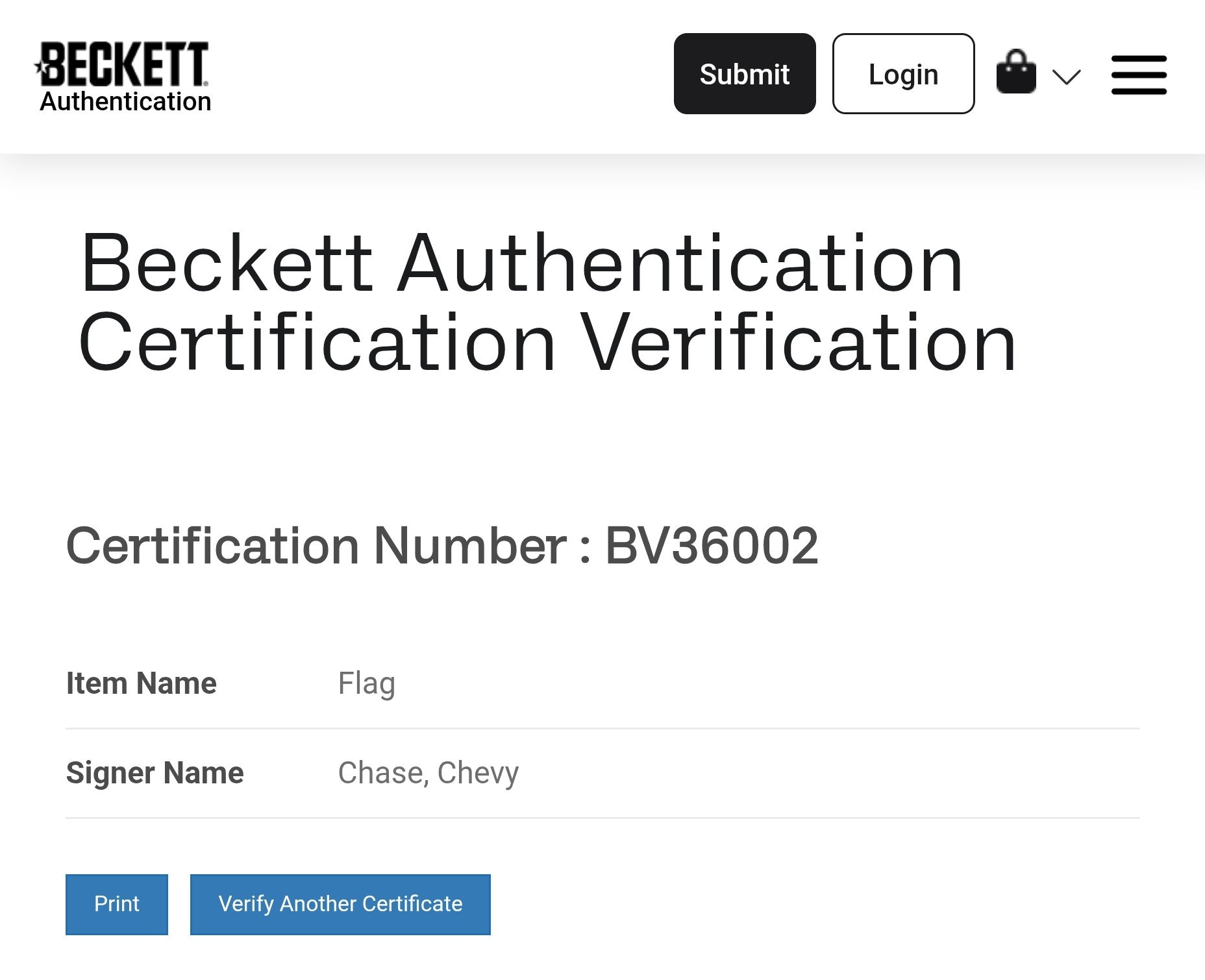 Chevy Chase Beckett Certified Autographed Caddyshack Bushwood Country Club Golf Flag