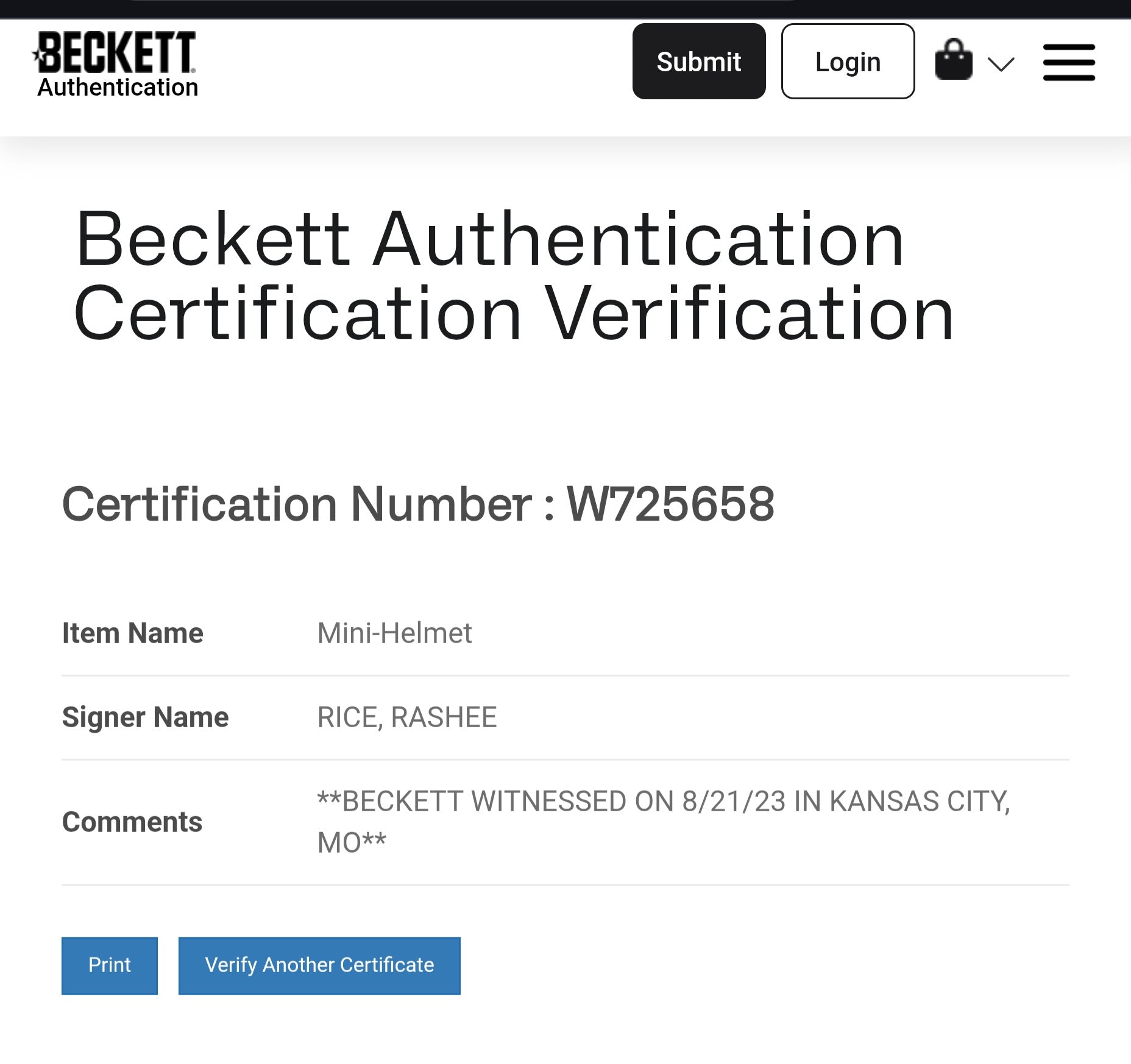 Rashee Rice Beckett & PIA Dual Certified Autographed Mini Helmet – Kansas City Chiefs