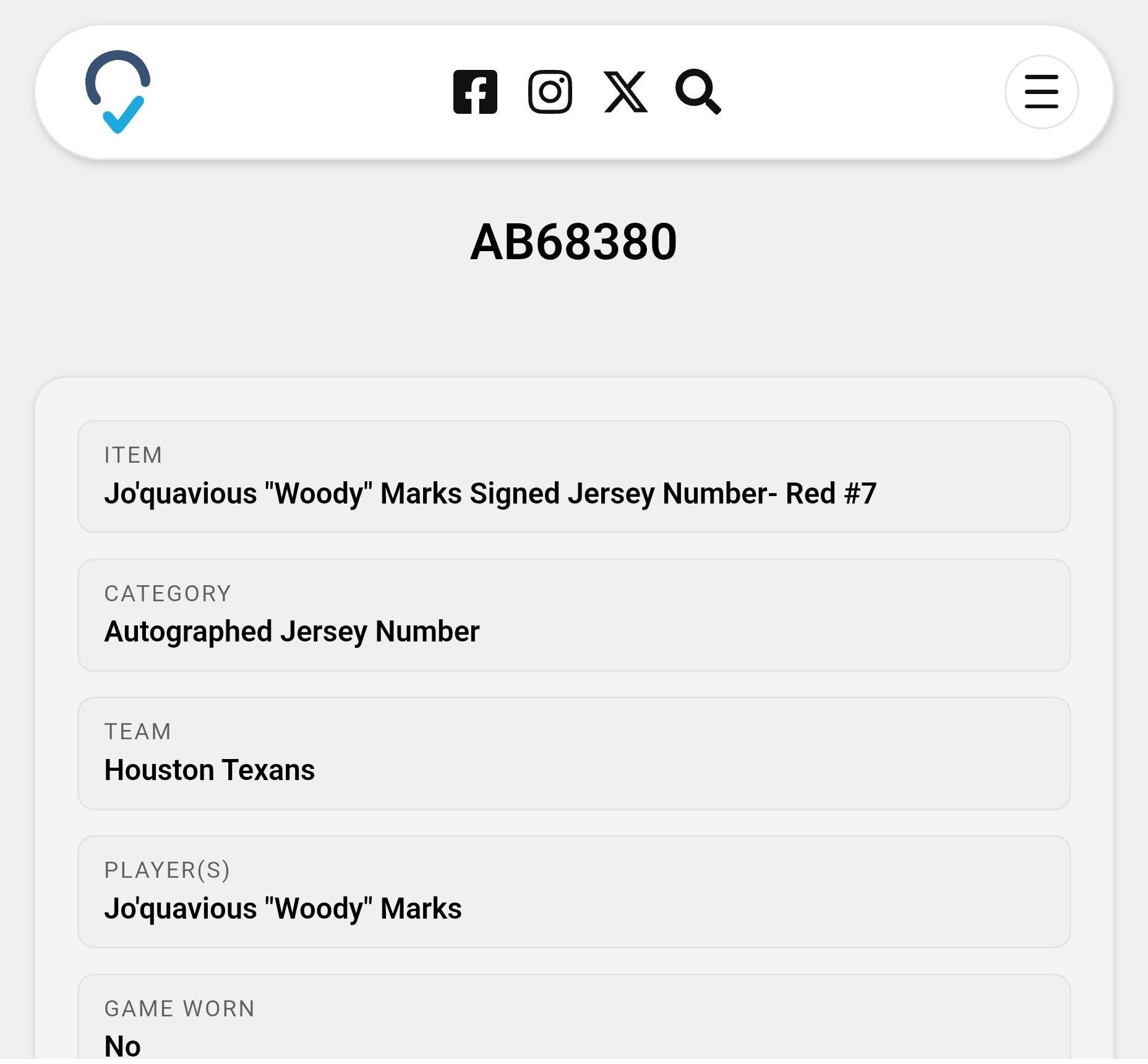 Woody Marks JSA Certified Autographed Custom Jersey
