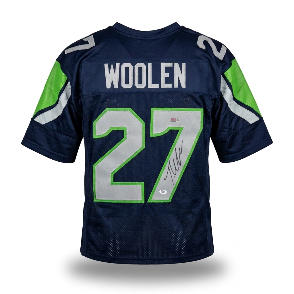Tariq Woolen PIA Certified Autographed Custom Jersey