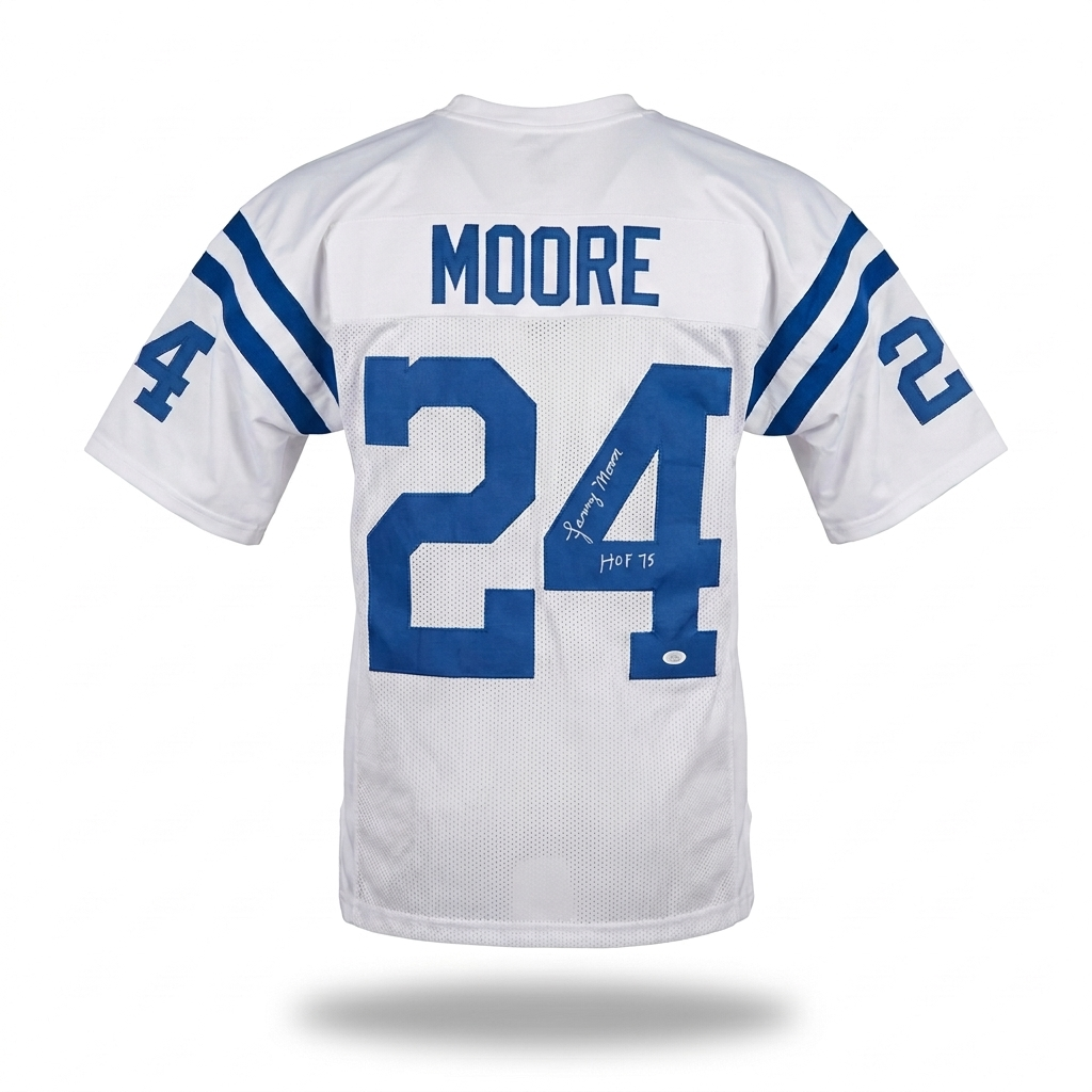 Lenny Moore JSA Certified Autographed Custom Jersey