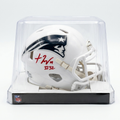 TreVeyon Henderson Autographed New England Patriots Salute to Service Mini Helmet – SWAU Certified