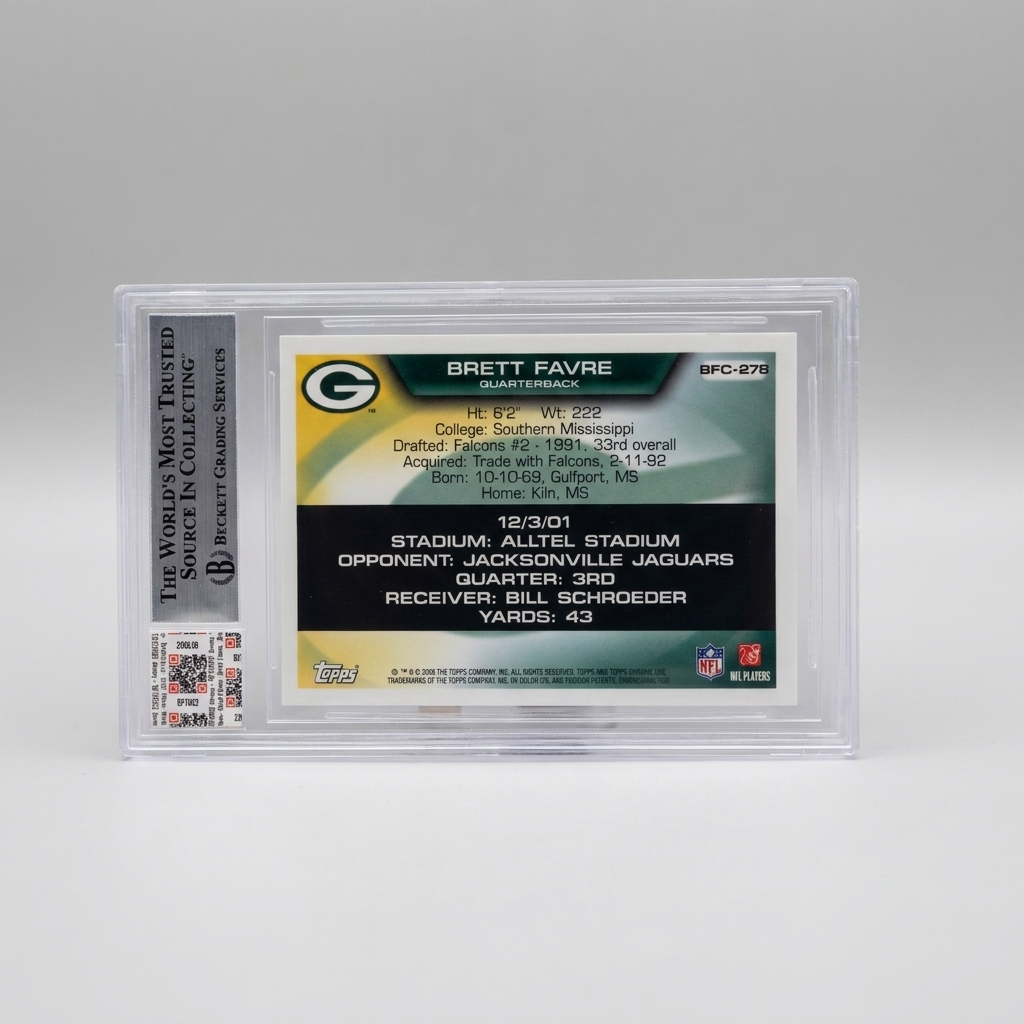 Brett Favre Jersey Fusion Legendary Collection Beckett Certified Game-Worn Jersey Card #278/999