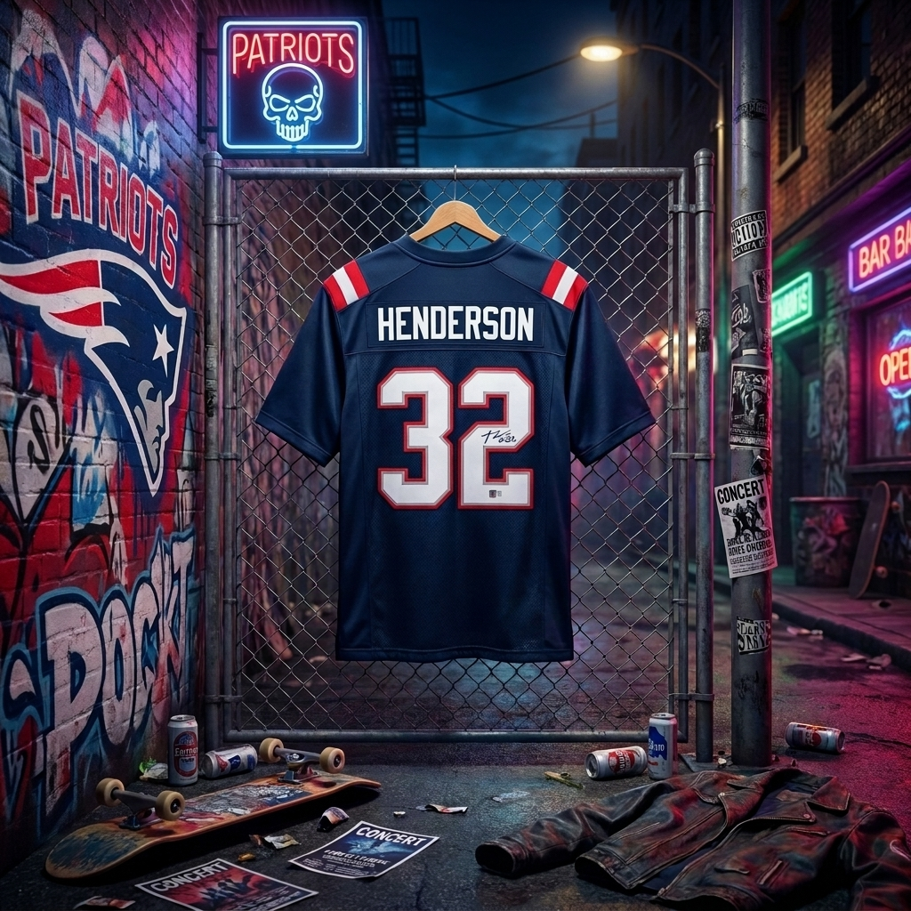 TreyVeyon Henderson SWAU Certified Autographed New England Patriots Rookie Jersey