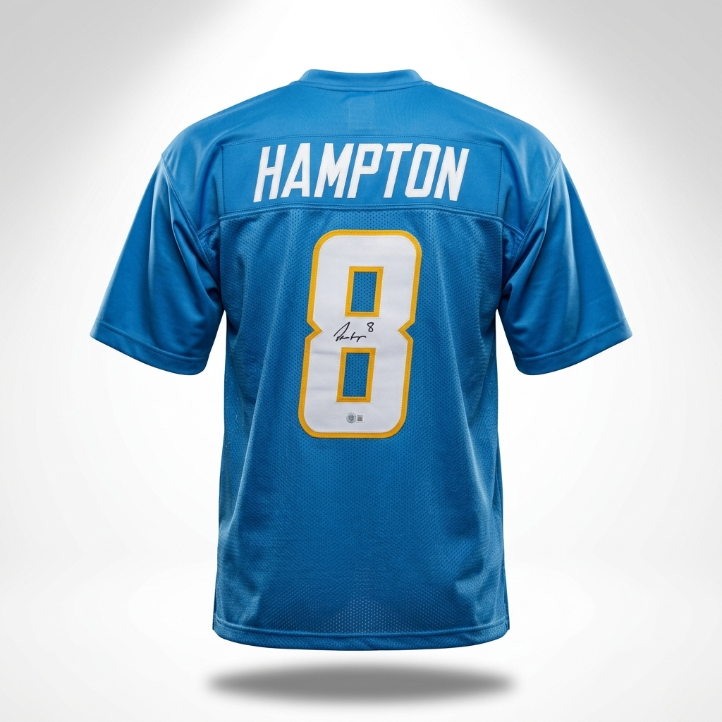Omarian Hampton Autographed Custom Jersey – Beckett Certified (BAS)