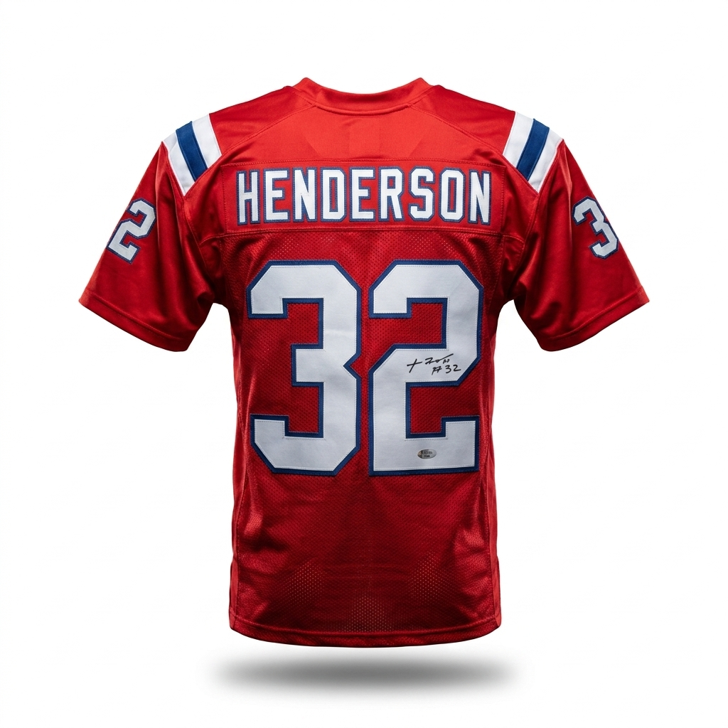 TreyVeyon Henderson Primetime Certified Autographed New England Patriots Rookie Jersey